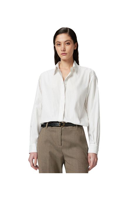 Camicia Pinko donna 104026 A2FH Bridport bianca oversize popeline a righe PINKO | Camicie | 104026 A2FHZPZ